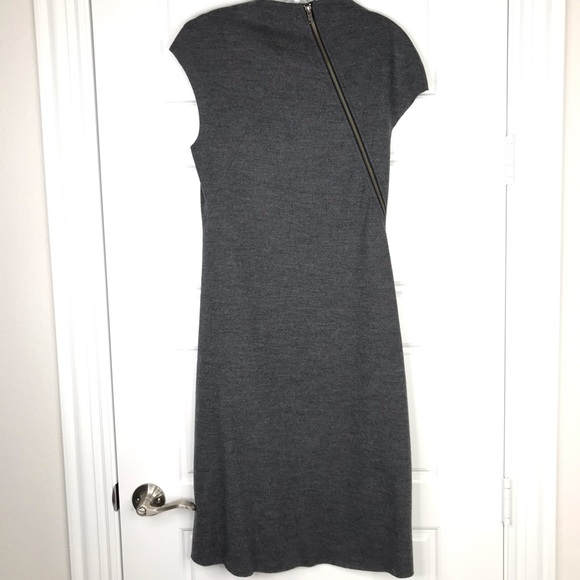 HELMUT LANG 100% Wool Zipper Dress Gray Size L - Picture 8 of 14